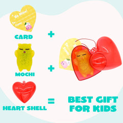 28Pcs Glitter Squishy Toys Filled Hearts Set with Valentines Day Cards for Kids-Classroom Exchange Gifts