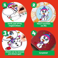 Make-a-Face Christmas Stickers, 6 Designs, 36 Pieces