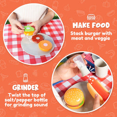 PLAY-ACT Barbecue Food & Accessories Toy Set, 27 Pieces