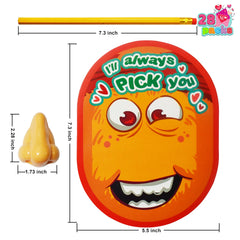 28-Pack 'I Pick Your Nose' Pencil Sharpener Set - Valentine's Day Cards for Kids