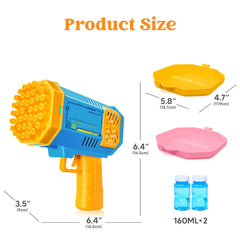 Sloosh 2-Pack Bubble Machine - Bazooka Rocket Shape Bubble Gun Toy for Kids Ages 4-8, Adults, Party Favors, Summer, Wedding, Easter