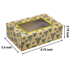 Christmas Foil Cookie Kraft Pattern Gift Box, 24 Count