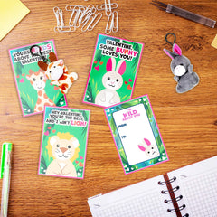 28 Animal Plushies with Valentine's Cards for Classroom Gift Exchange