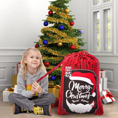 Christmas Canvas Burlap Gift Bags (3-Pack)