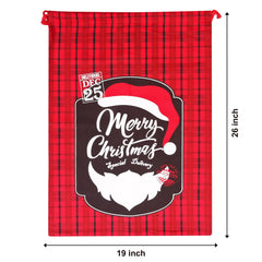 Christmas Canvas Burlap Gift Bags (3-Pack)