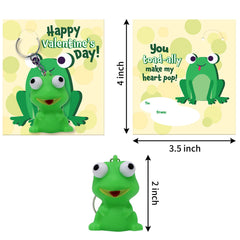 28Pcs Animal Keychains with Bulging Eyes and Kids Valentines Cards