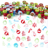 1.5-Inch Christmas Stamps Assortment, 50 Pieces