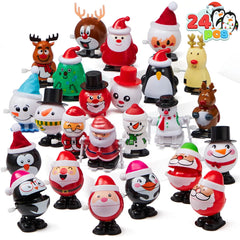 24 Pack Christmas Wind Up Toys - Festive Decorations and Gifts
