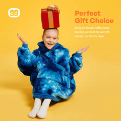 Kids' Sherpa Wearable Blanket - Dark Blue Tie Dye