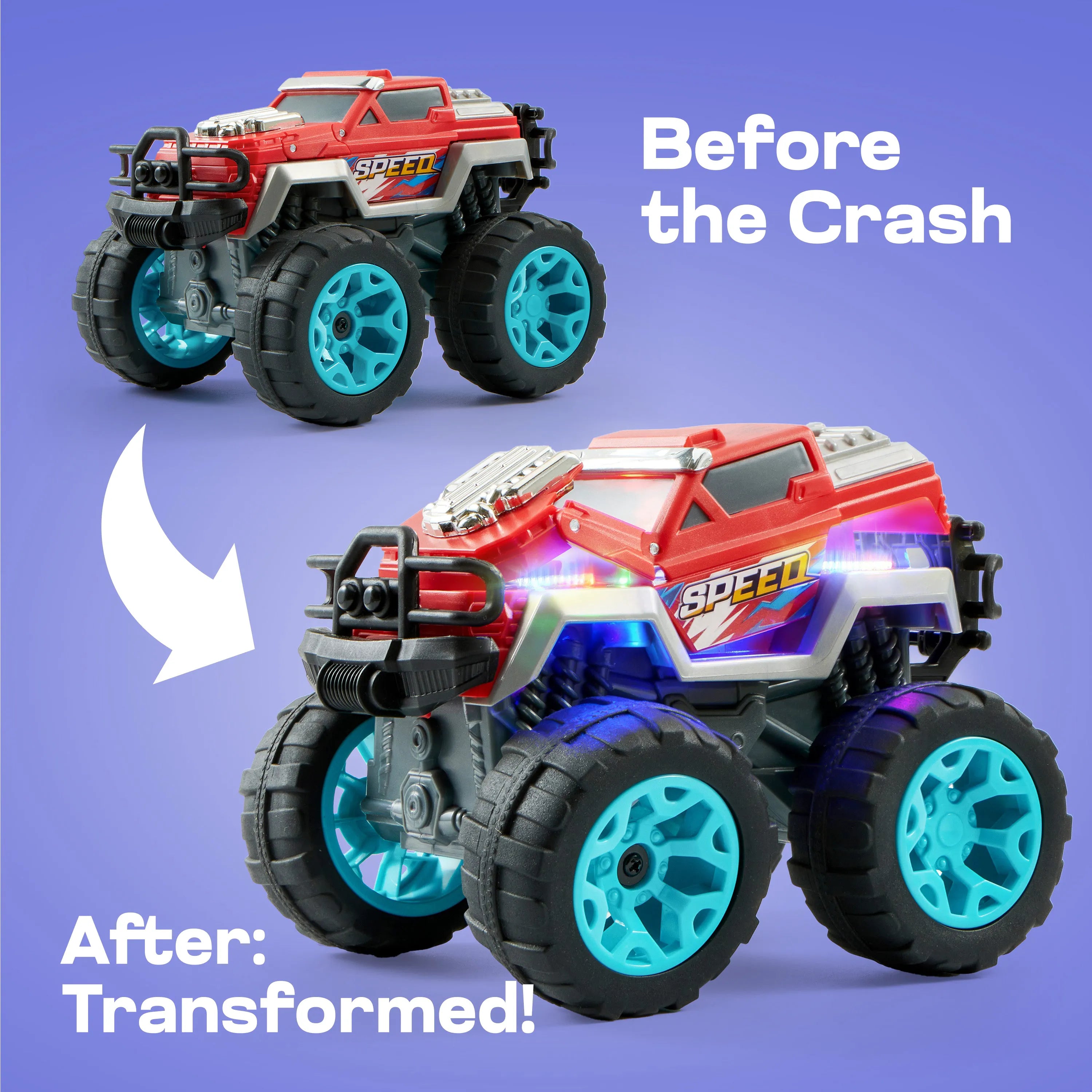 2 Pack Smash and Bump Monster Truck Toys
