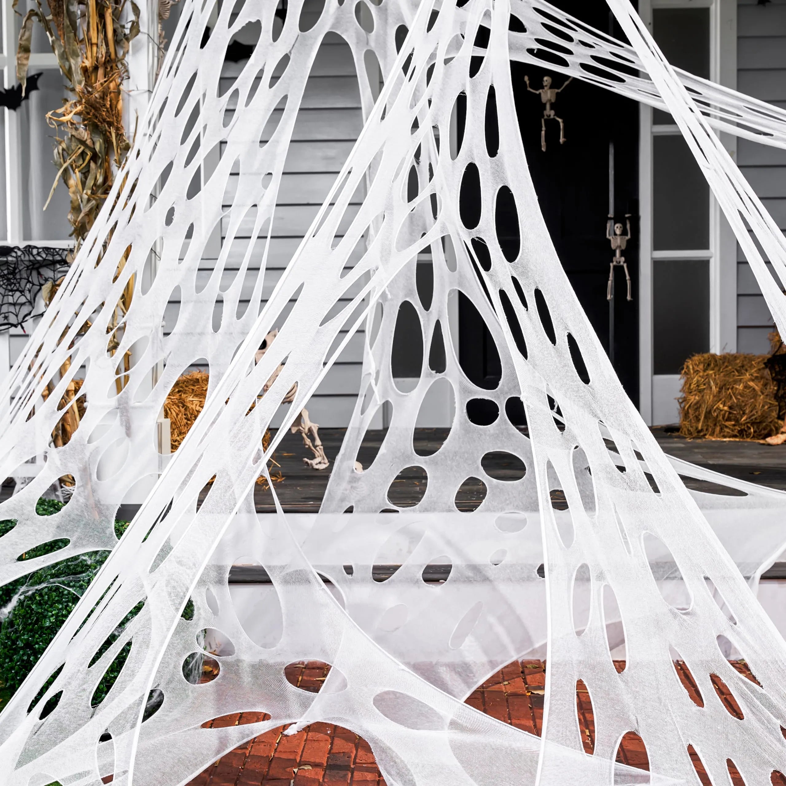 1000ft Halloween Giant Spider Web Decoration,Cut Your Own Stretchy Spider Netting