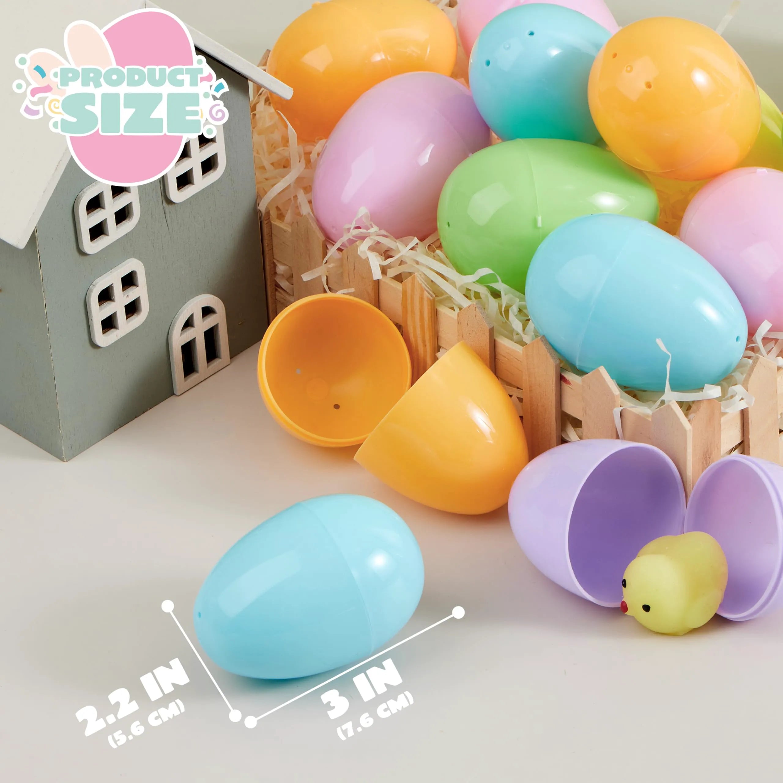 100 Pastel Plastic Fillable Easter Eggs for Hunt & Party Favors