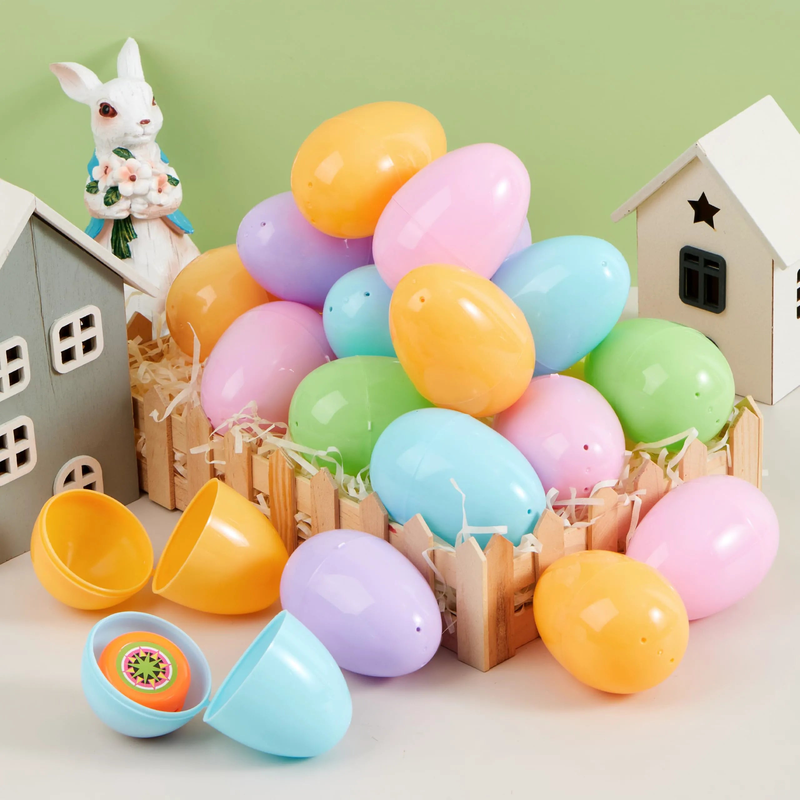 100 Pastel Plastic Fillable Easter Eggs for Hunt & Party Favors