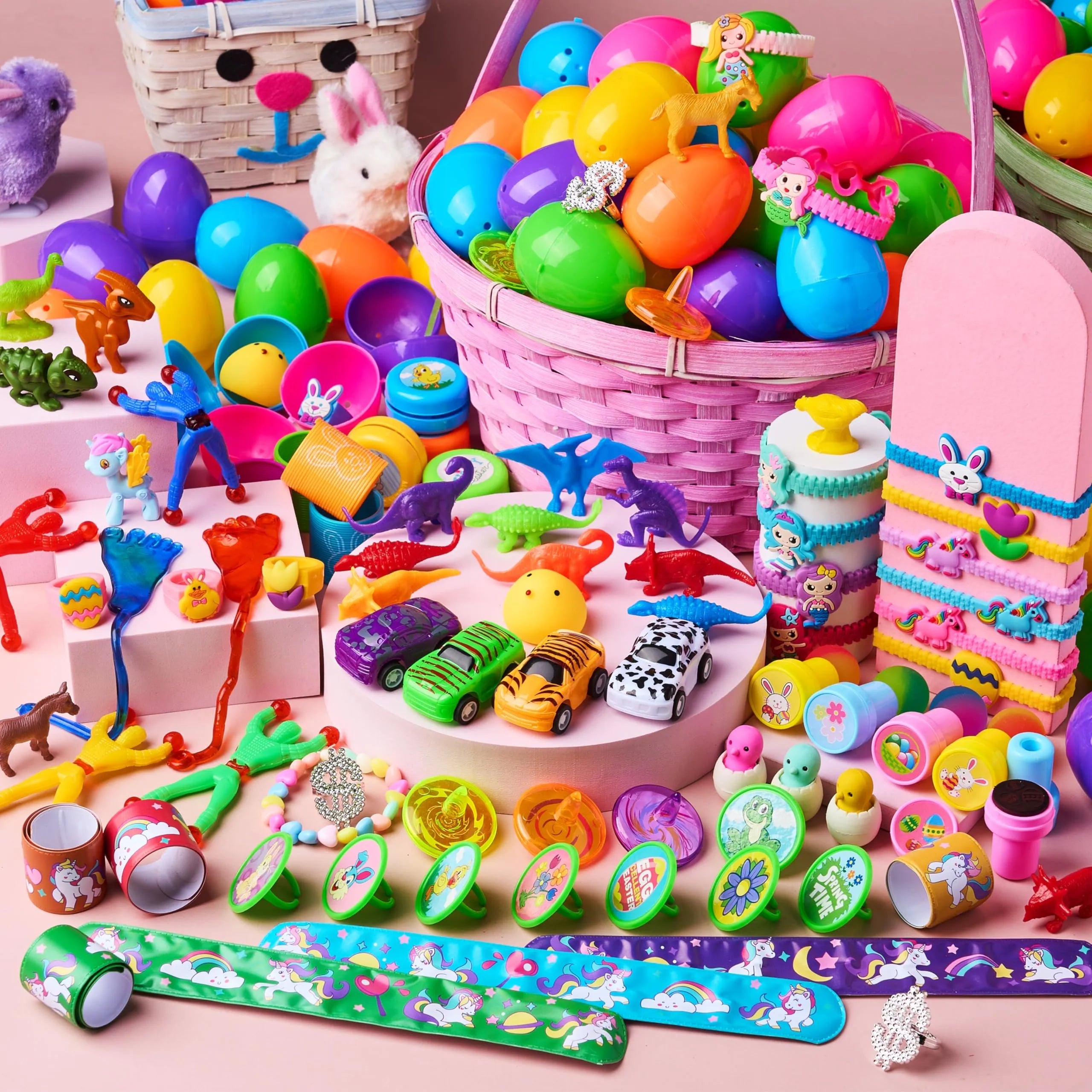 100Pcs 2.5in Toys and Stickers Prefilled Easter Eggs