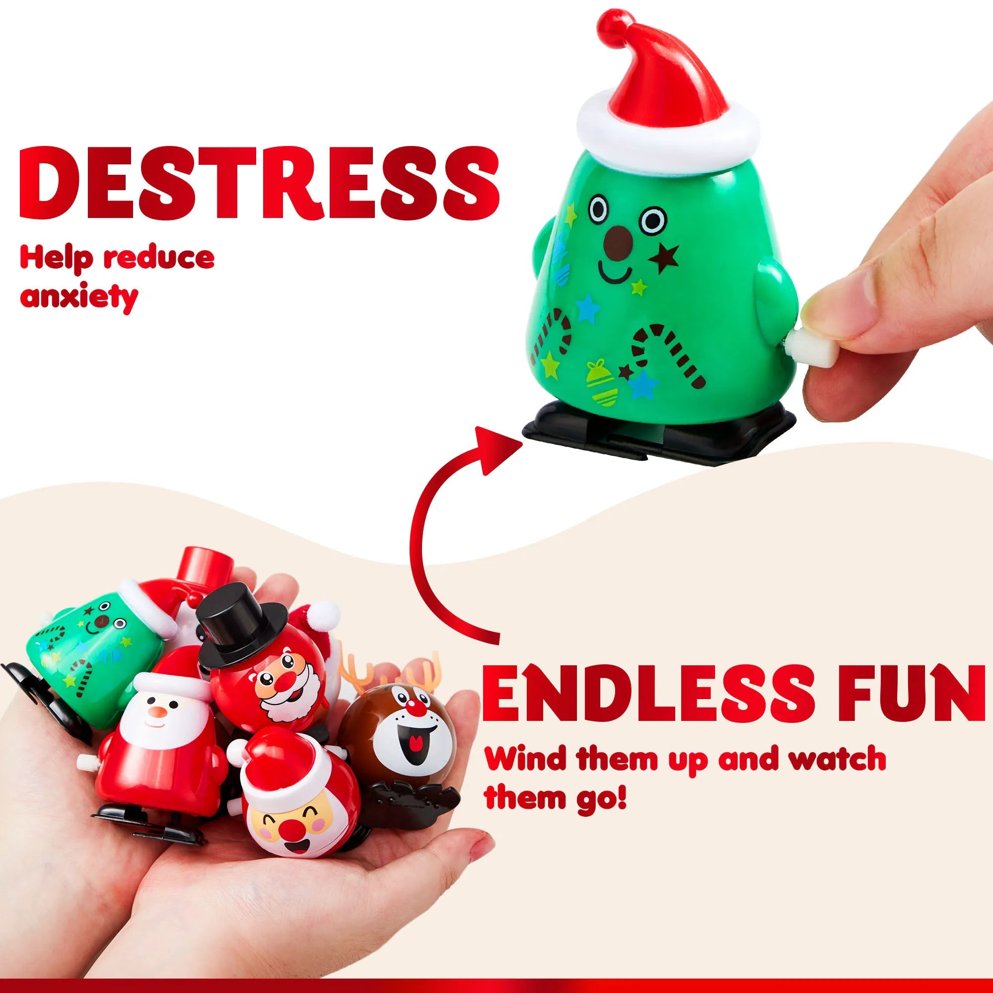 24 Pack Christmas Wind Up Toys - Festive Decorations and Gifts