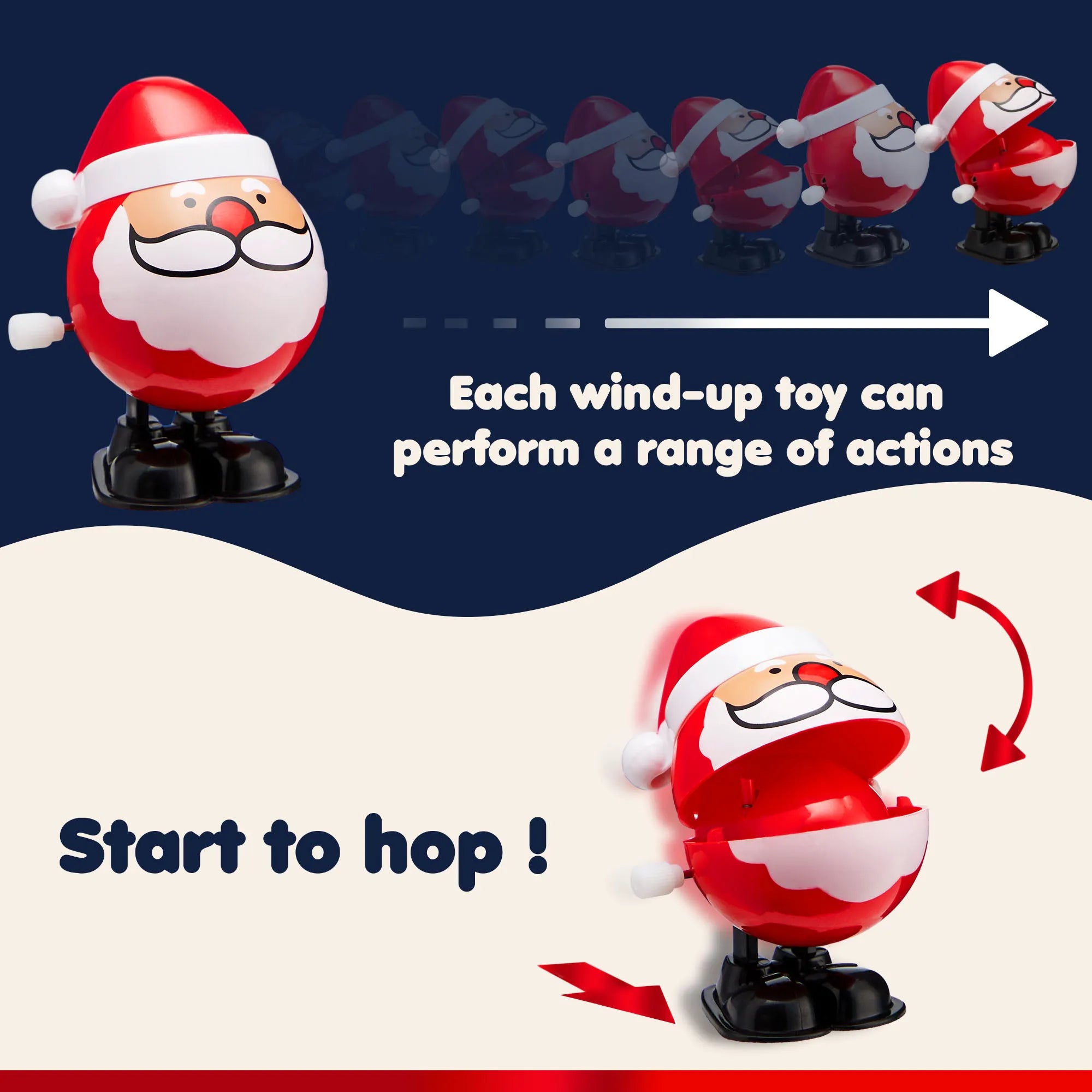 24 Pack Christmas Wind Up Toys - Festive Decorations and Gifts