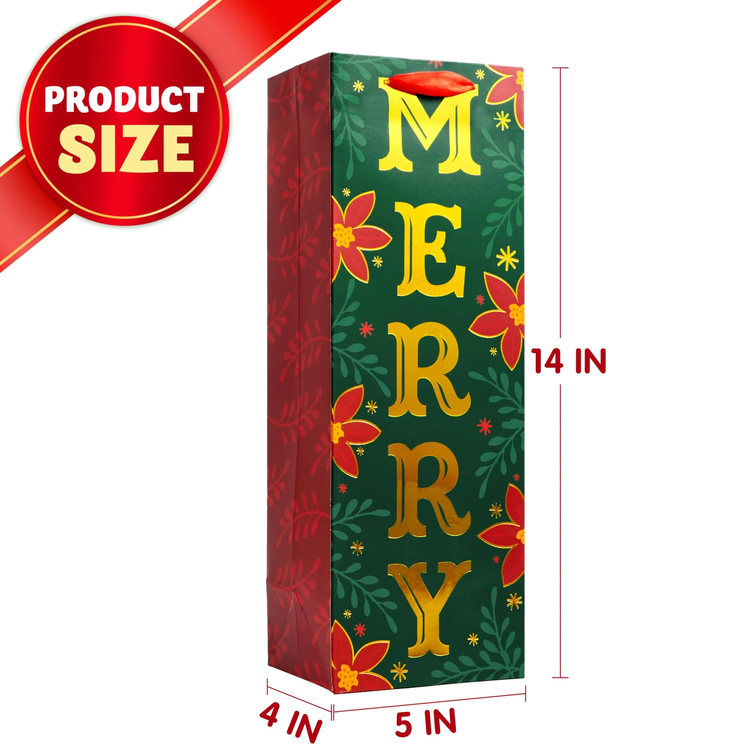12 PCS Christmas Wine Gift Bags - Holiday Wine Bottle Wrap Bags