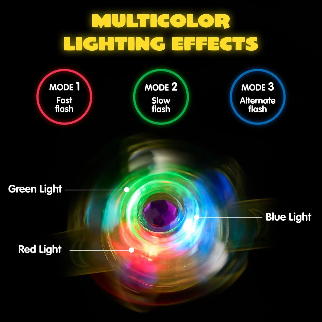 12 Pack LED Light Up Spinner Bracelets - Glow in the Dark Fidget Party Favors