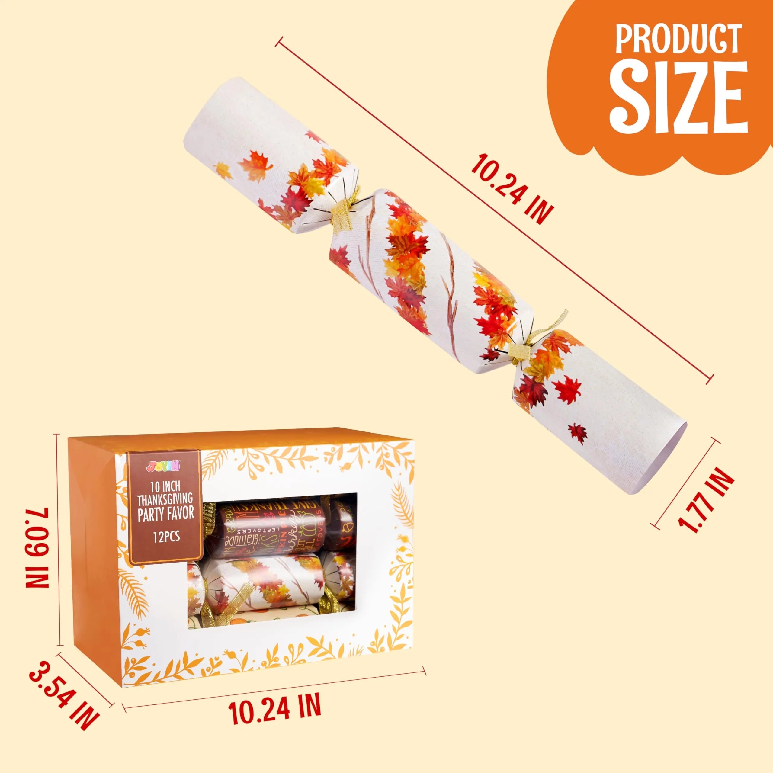 12 Pack Thanksgiving Party Favors - No Snap, No Popping, with Random Gifts