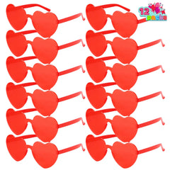12 Pack Valentine's Day Heart-Shaped Rimless Glasses for Kids Classroom Exchange