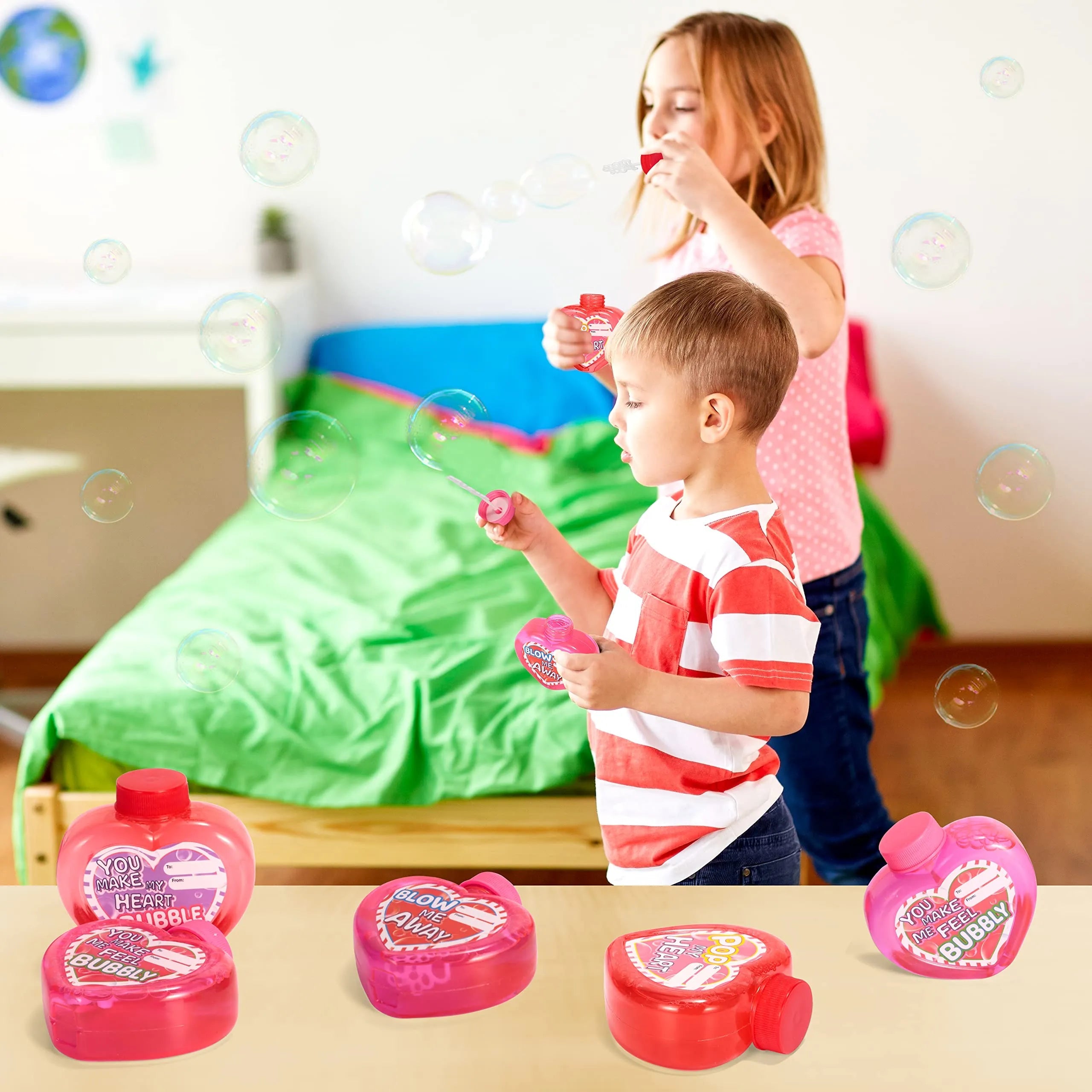 12Pcs Big Heart-shaped Bubble Wands