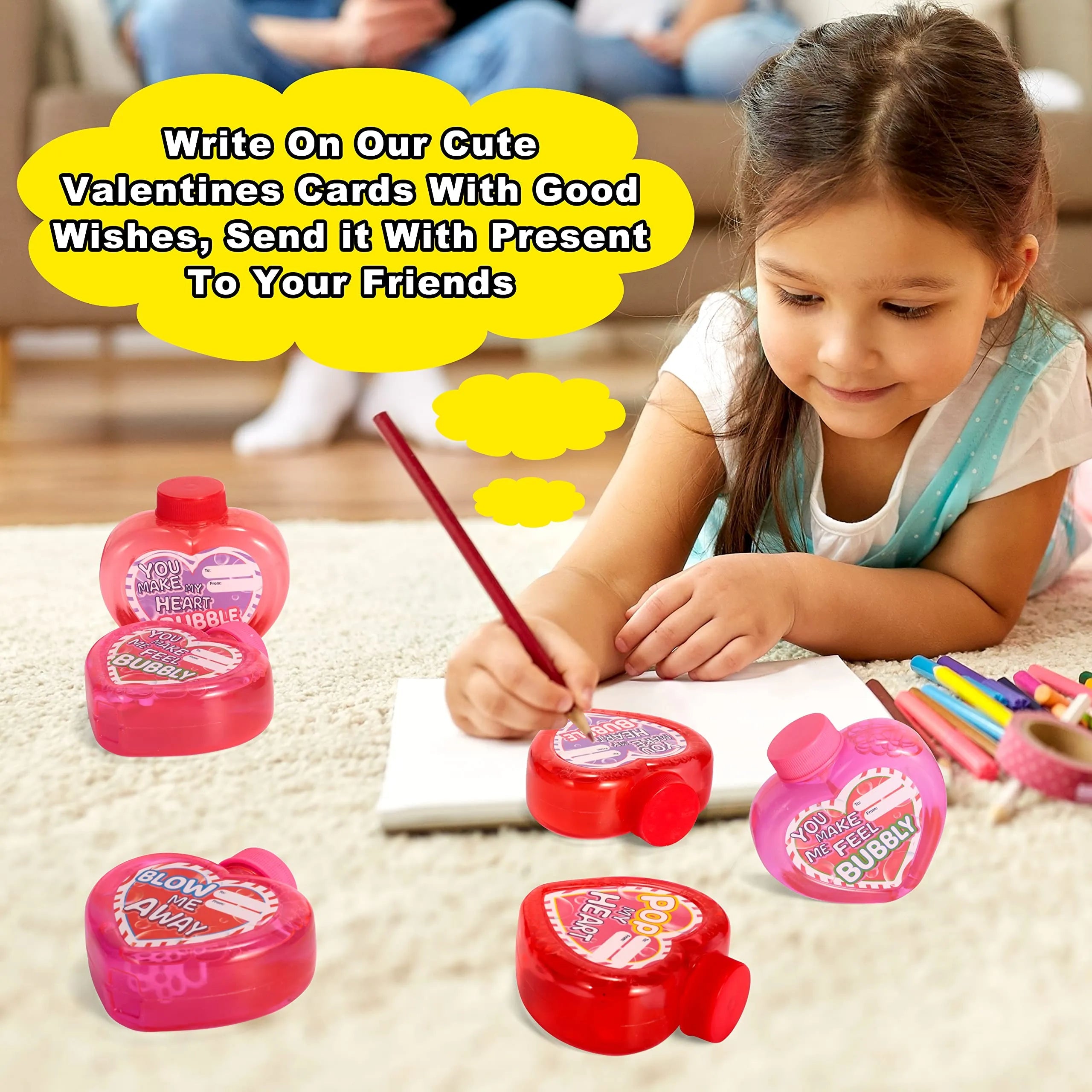 12Pcs Big Heart-shaped Bubble Wands
