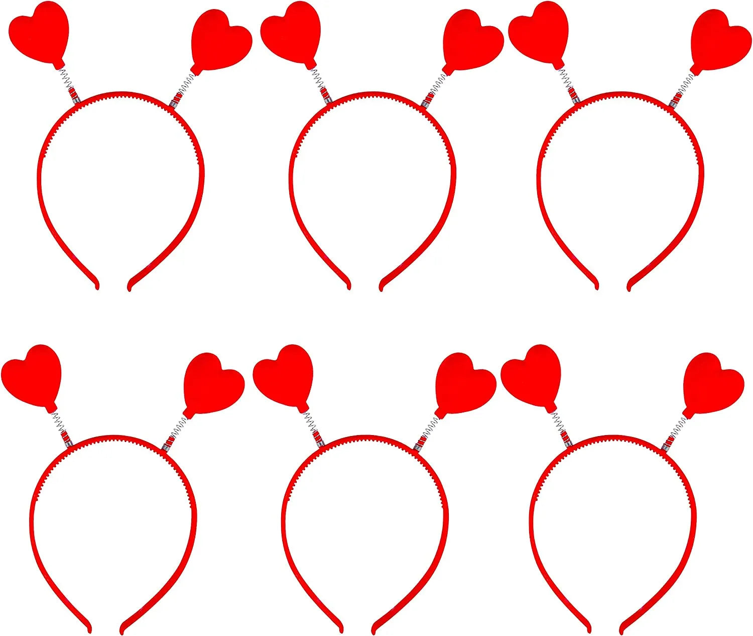12-Pack Valentine's Day Heart Headbands & Glasses for Classroom Exchange Gifts