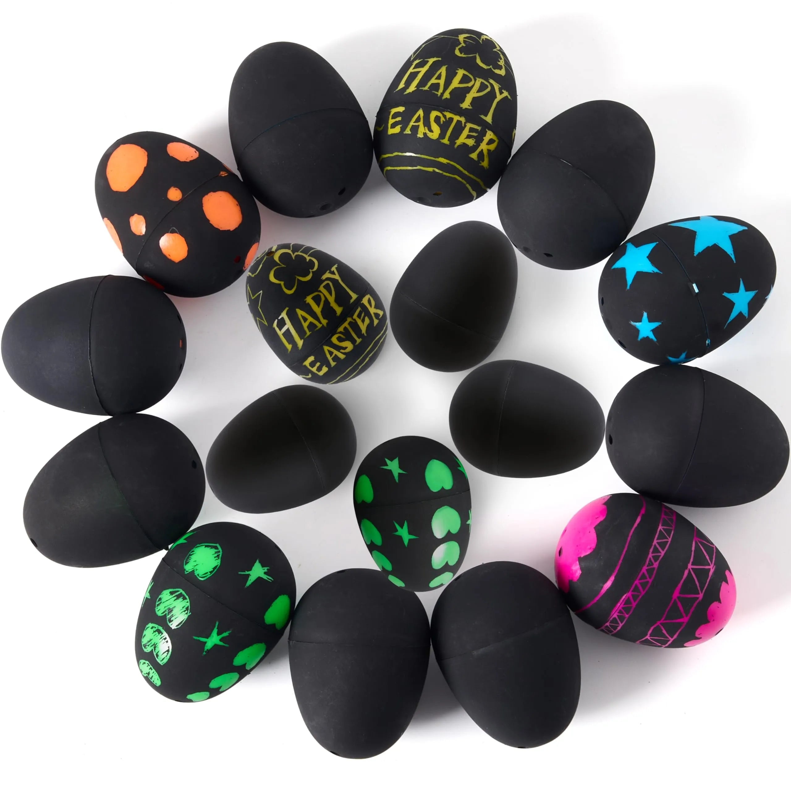 12 Pack 2.3 Inch Easter Plastic Eggs with Scratchable Surface, Empty and Fillable