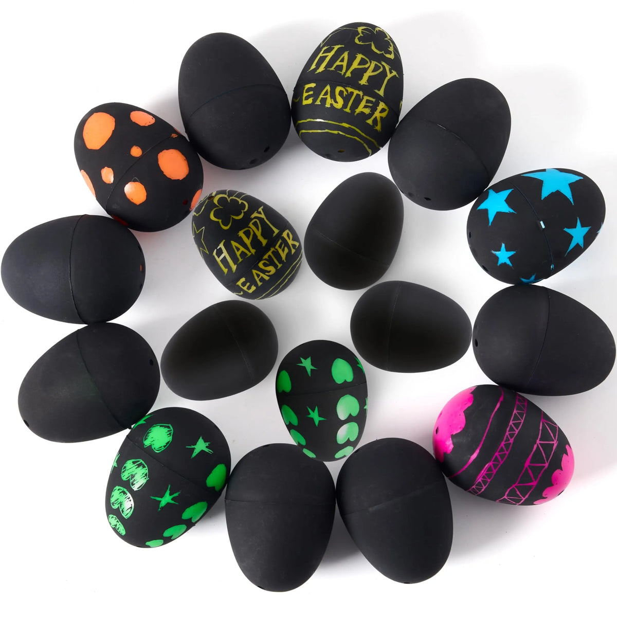 12 Pack 2.3 Inch Easter Plastic Eggs with Scratchable Surface, Empty and Fillable
