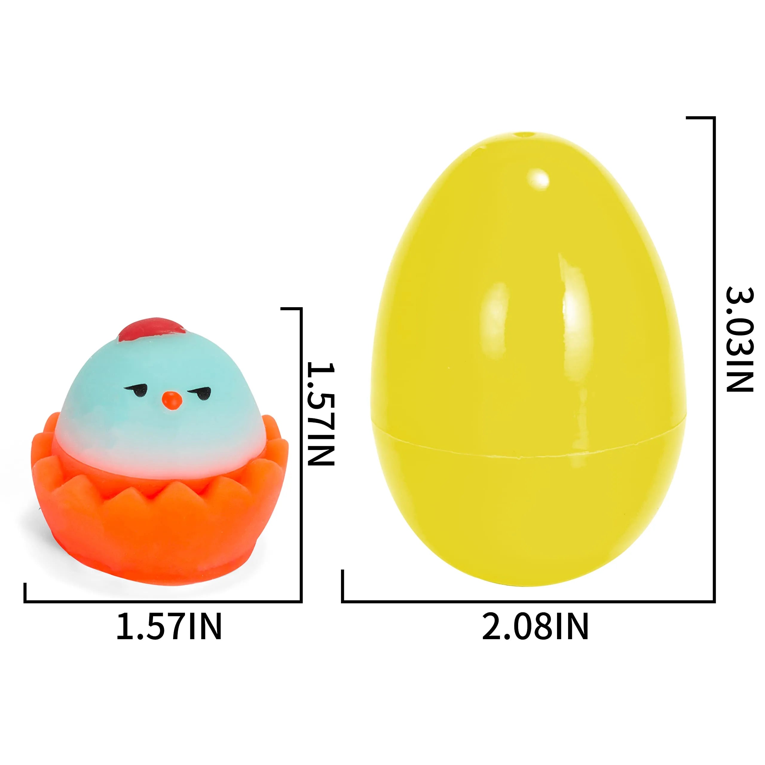 12-Pack 3.03-Inch Mochi Chicken Squishy Toys Prefilled Easter Eggs for Egg Hunt