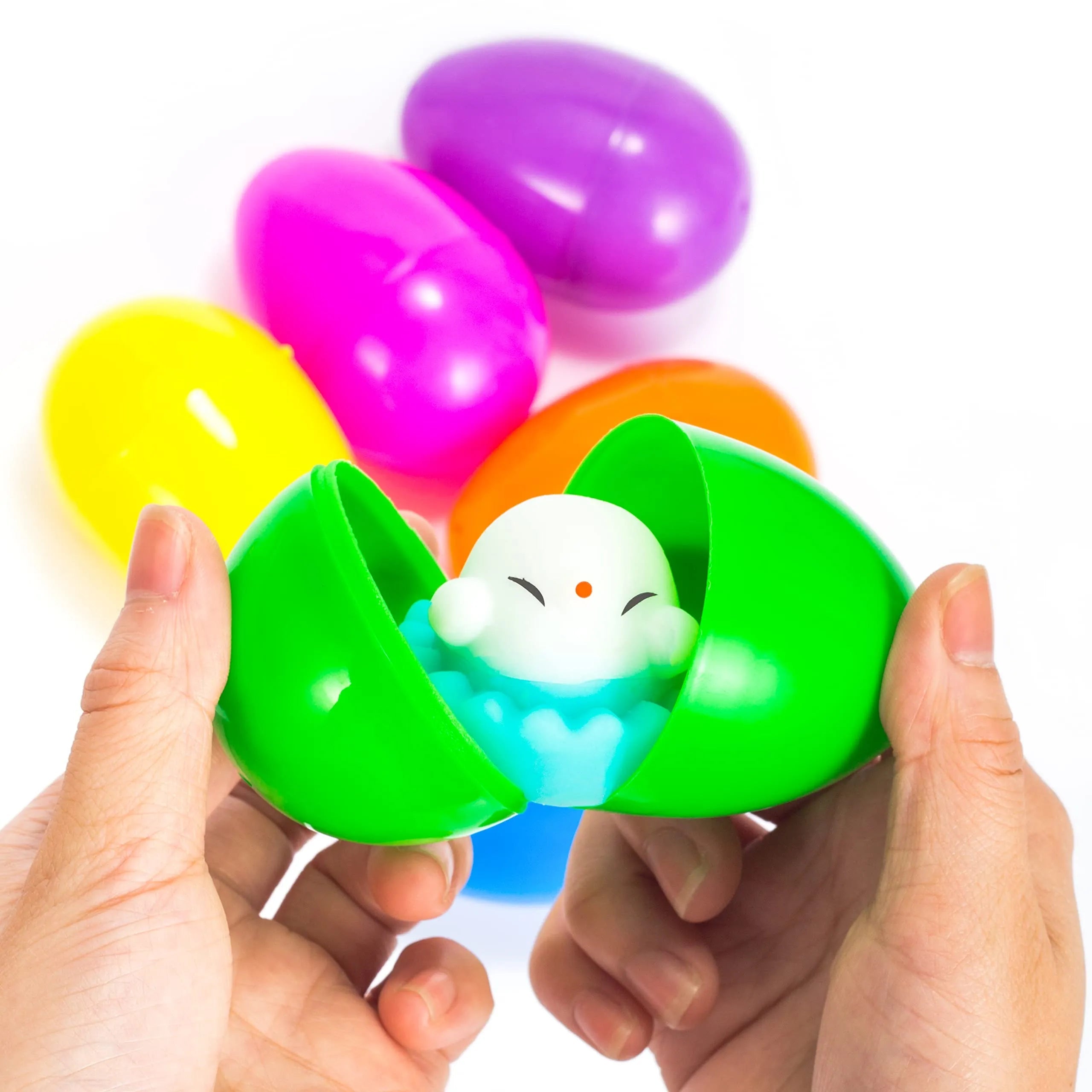 12-Pack 3.03-Inch Mochi Chicken Squishy Toys Prefilled Easter Eggs for Egg Hunt