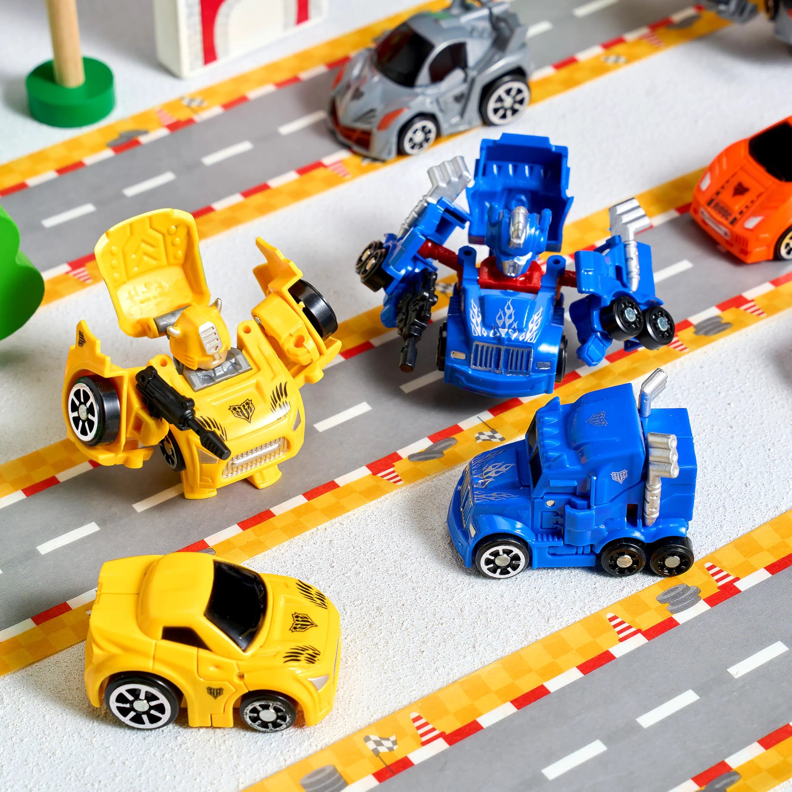 12 Prefilled Easter Eggs with Car Robot Toys for Kids - Easter Party Favors