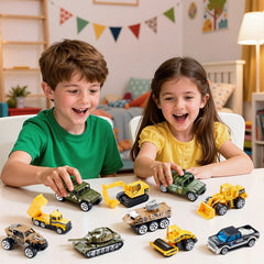12 Prefilled Easter Eggs with Die-Cast Vehicles for Kids Easter Hunt Party Favors
