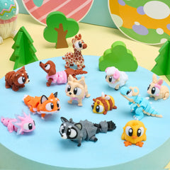 12-Pack Prefilled Easter Eggs with 3D Printed Big Eye Animal Toys for Kids Party Favors