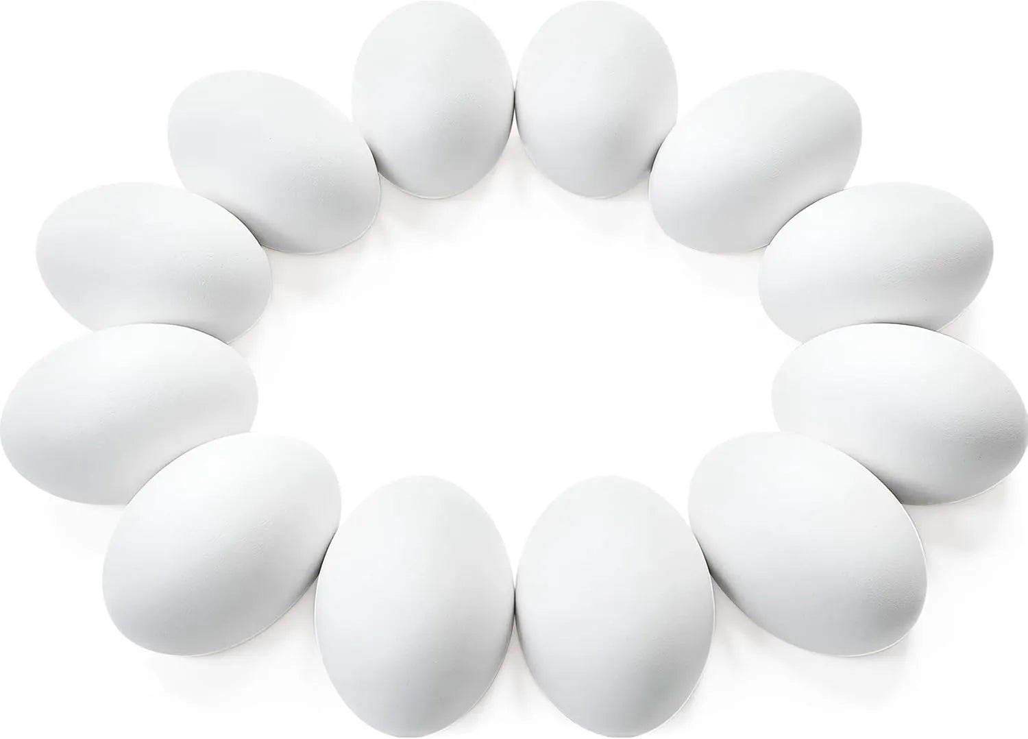 12 Unpainted White Wooden Easter Eggs for DIY Crafts and Party Favors