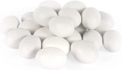 12 Unpainted White Wooden Easter Eggs for DIY Crafts and Party Favors