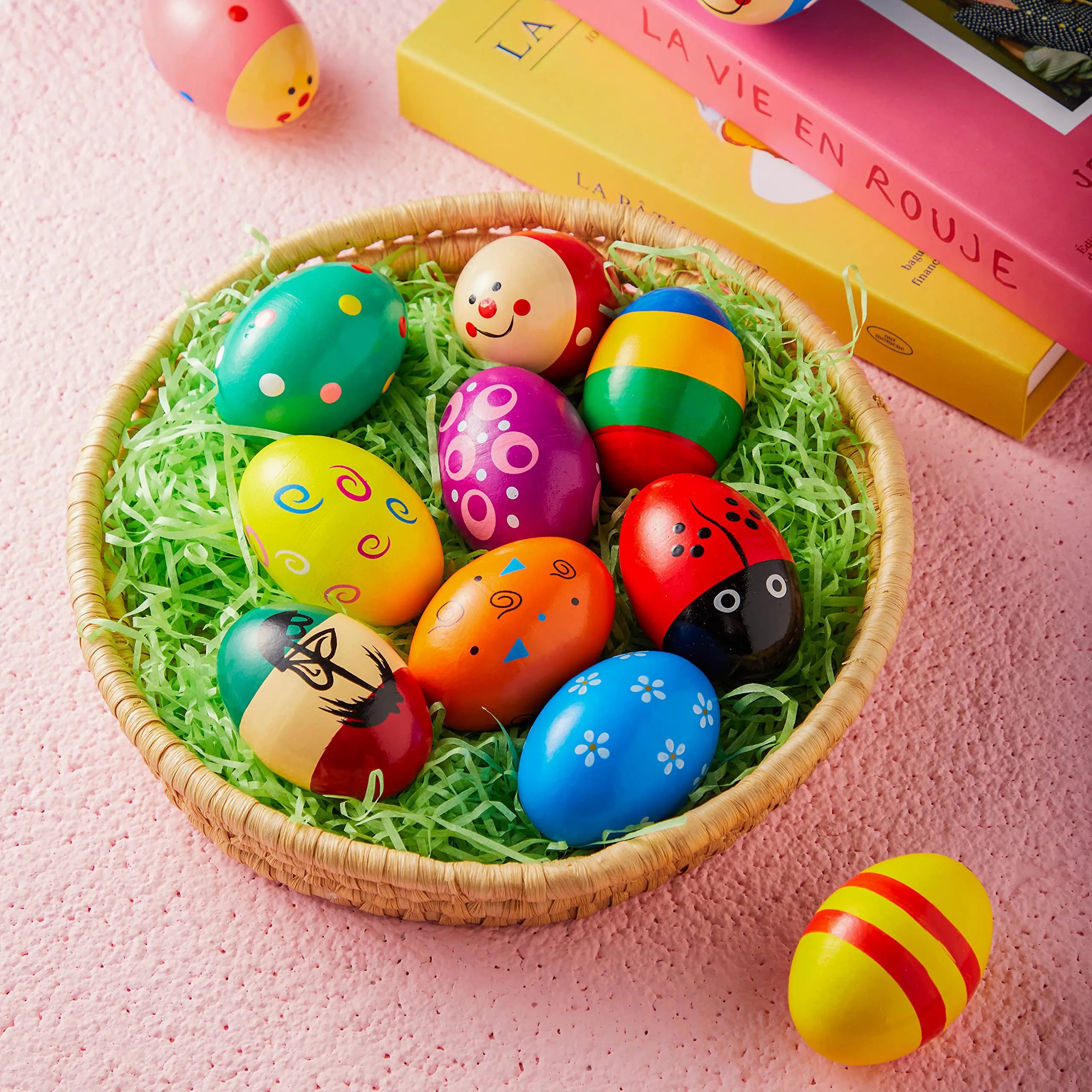 12 Wooden Egg Shakers Maracas for Party & Classroom