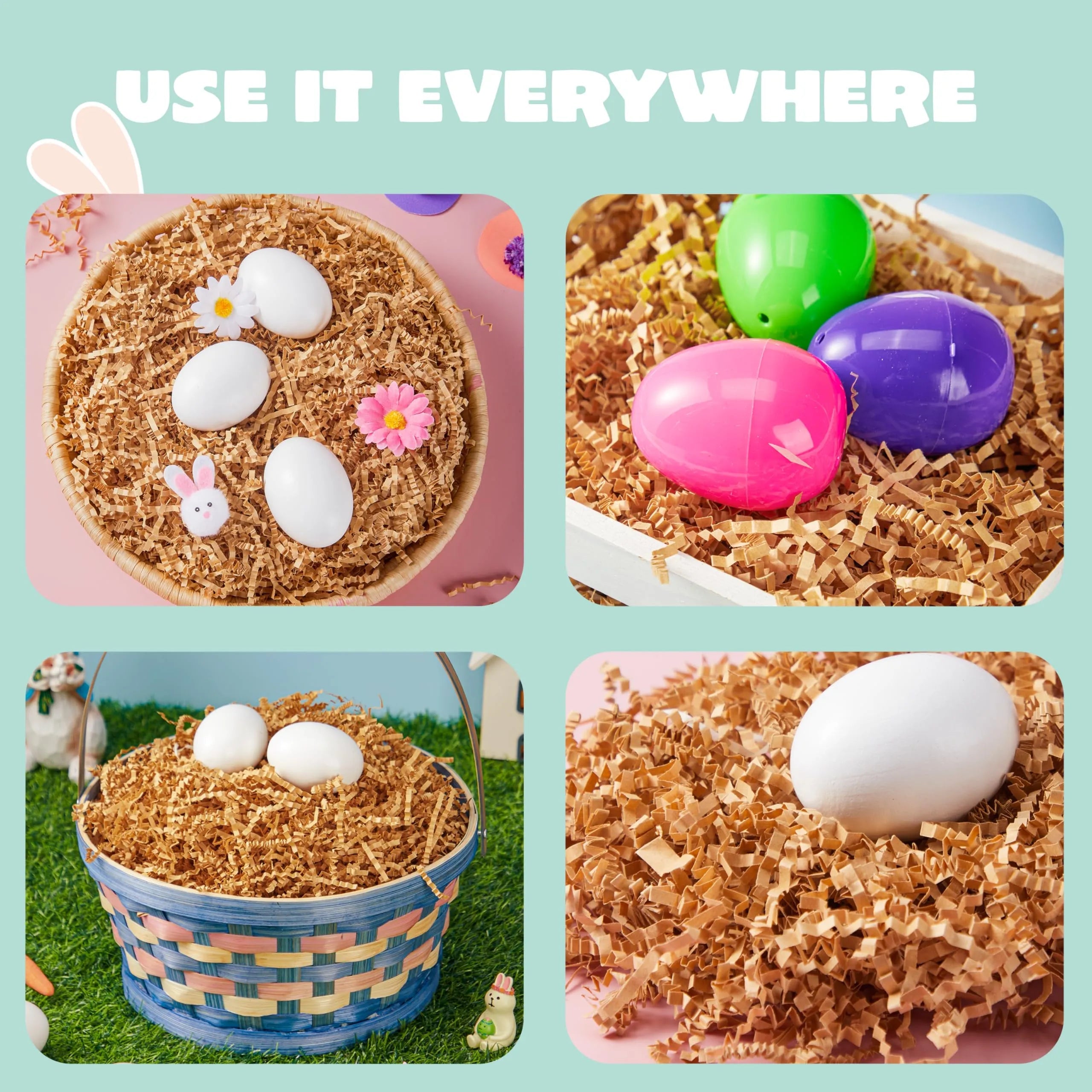 12 oz (340 g) Easter Pure Brown Recyclable Paper Grass