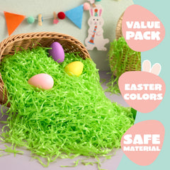 12oz (340g) Easter Light Green Plastic Fake Grass for Egg Hunt