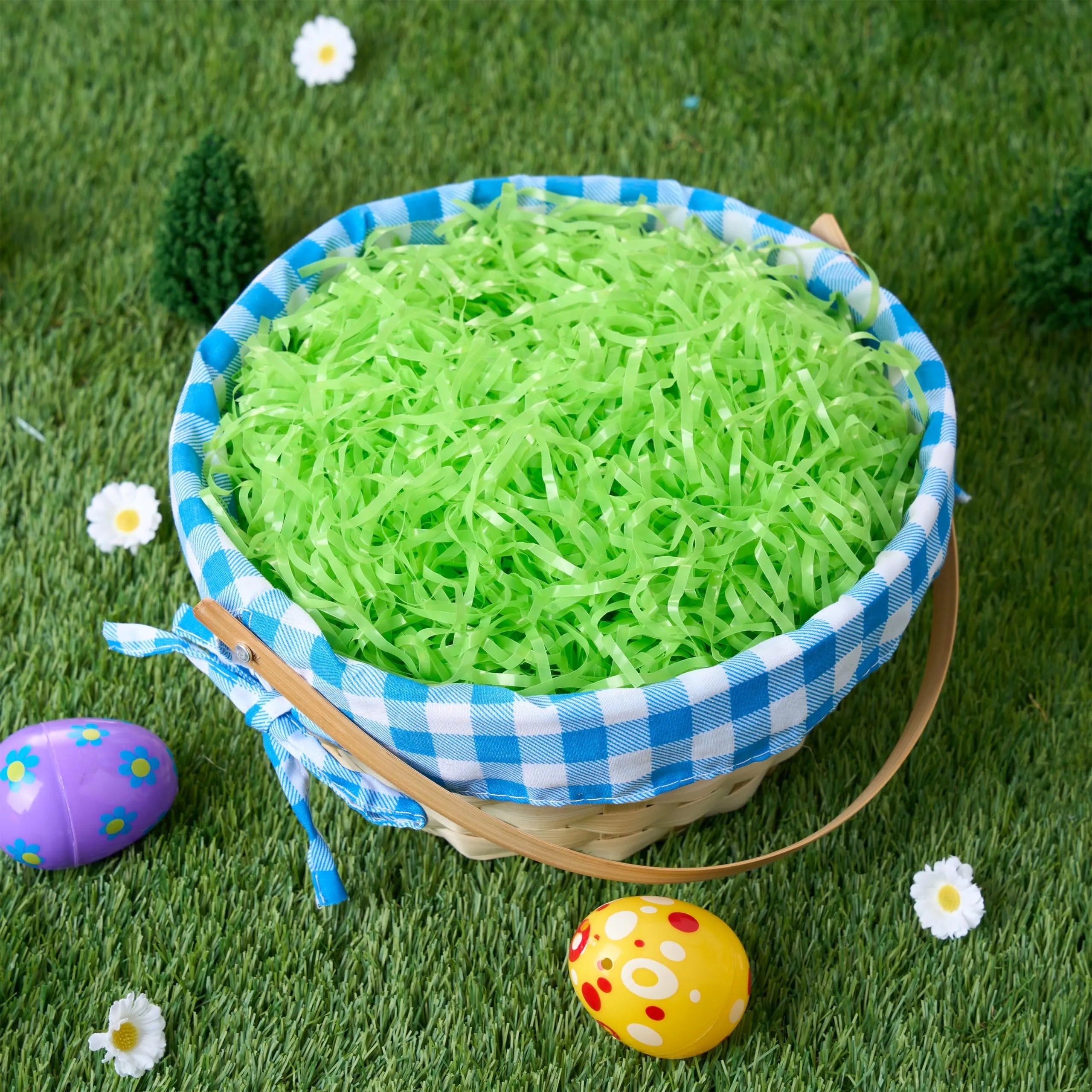 12oz (340g) Easter Light Green Plastic Fake Grass for Egg Hunt