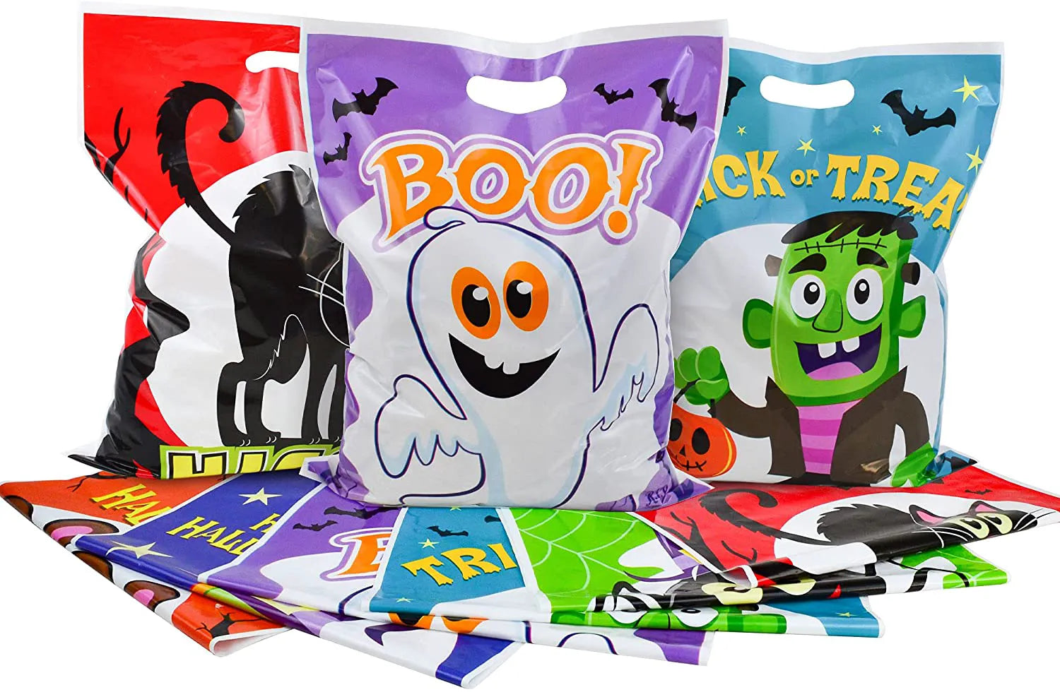 6 Characters Halloween Plastic Goodie Bags, 72 Pcs