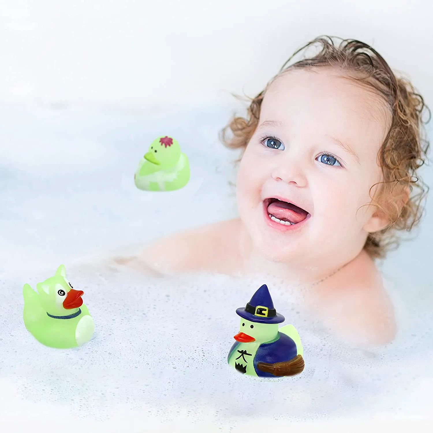 12 Glow-in-the-Dark Halloween Duckies for Fun Bath Time