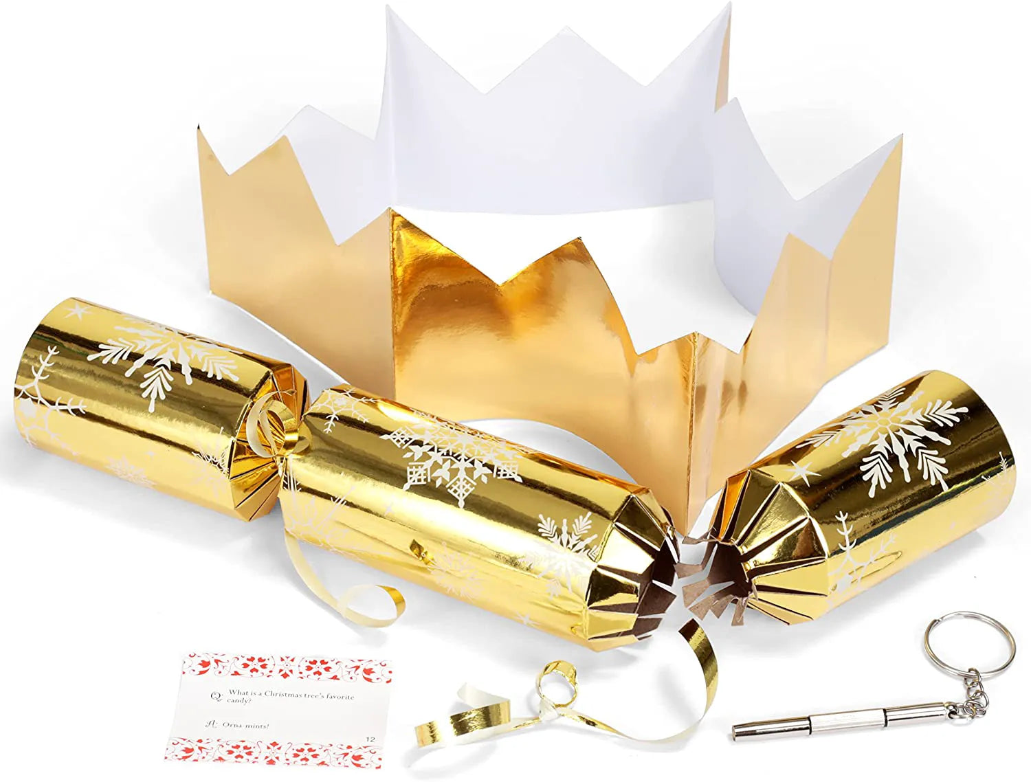 Christmas Party Table Favors (Gold Snowflake) - 12 Pack