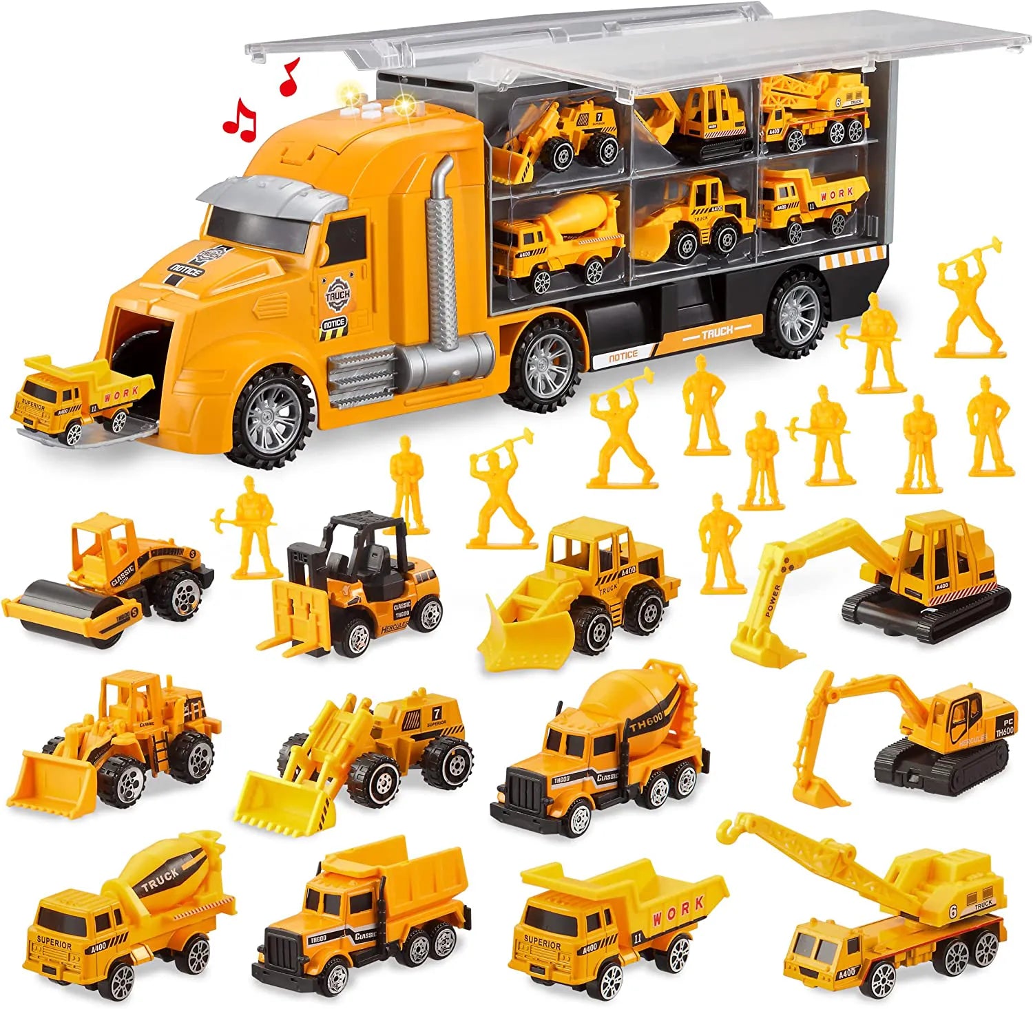 25-in-1 Die-Cast Construction Truck Toy Set