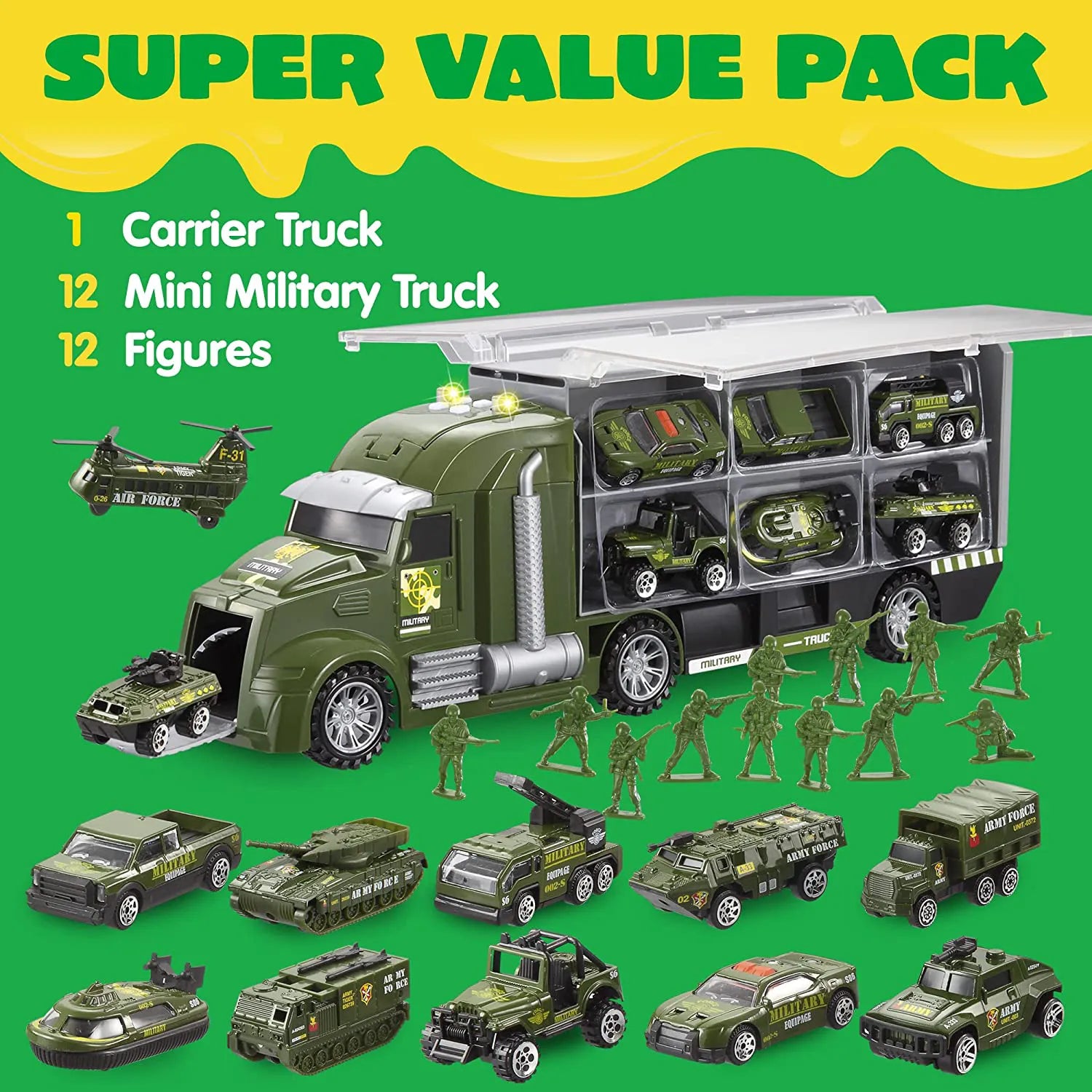 25-in-1 Die-Cast Military Toy Set