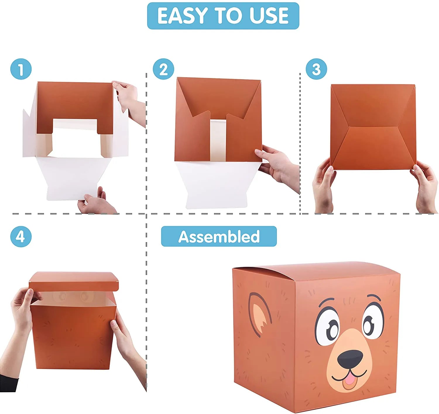 4 Christmas Characters Style Stacking Nesting Set of Boxes, 12 Pcs