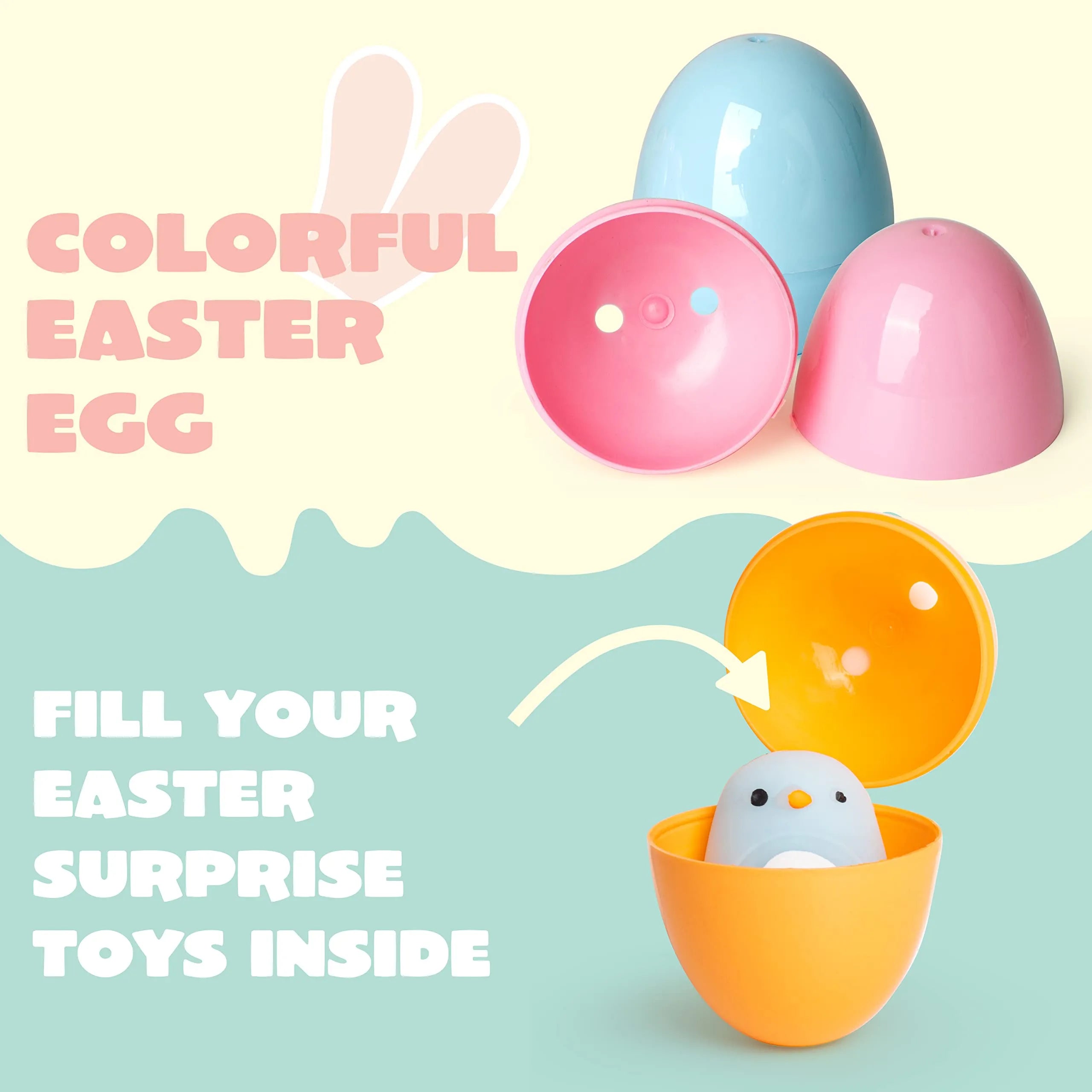 150Pcs 2.3in Colorful Bright Plastic Pastel Easter Eggs for Easter Egg Hunt