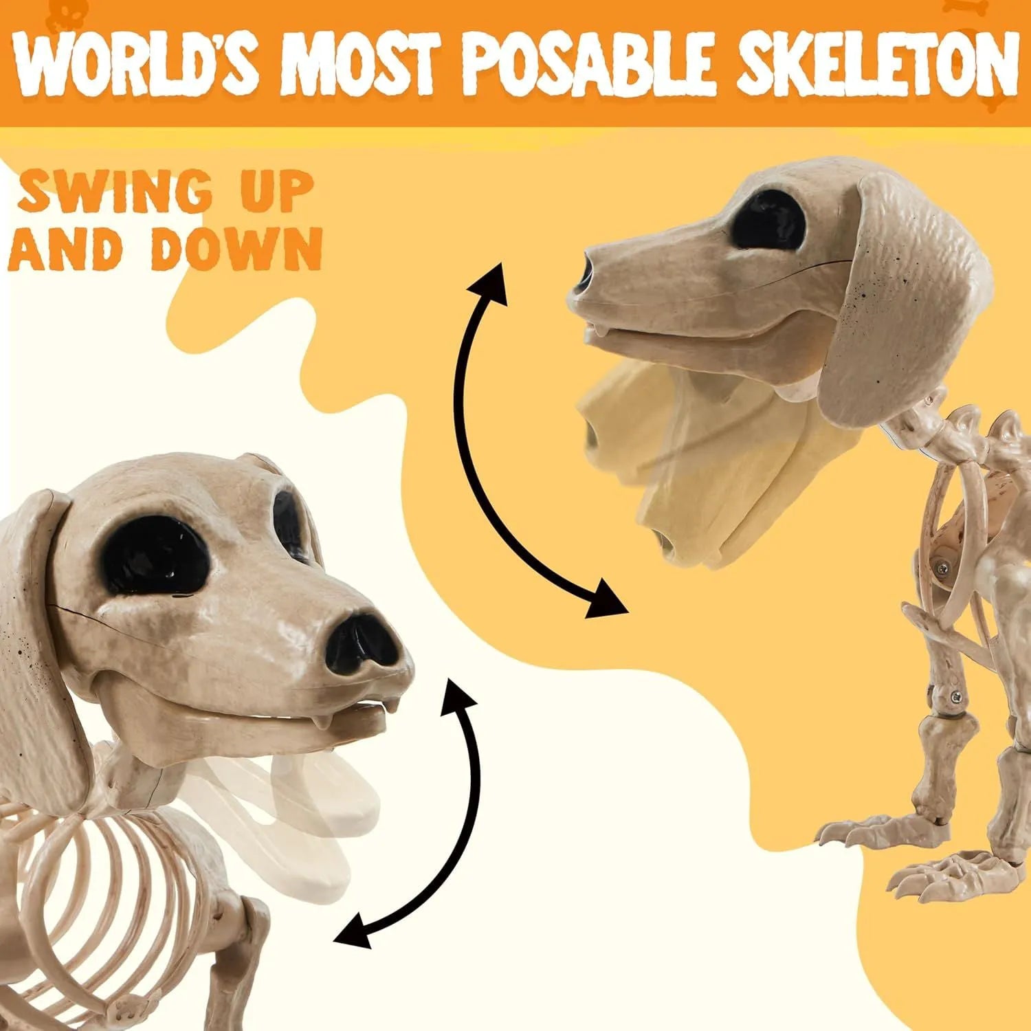 24-Inch Posable Joints Halloween Wiener Dog Skeleton