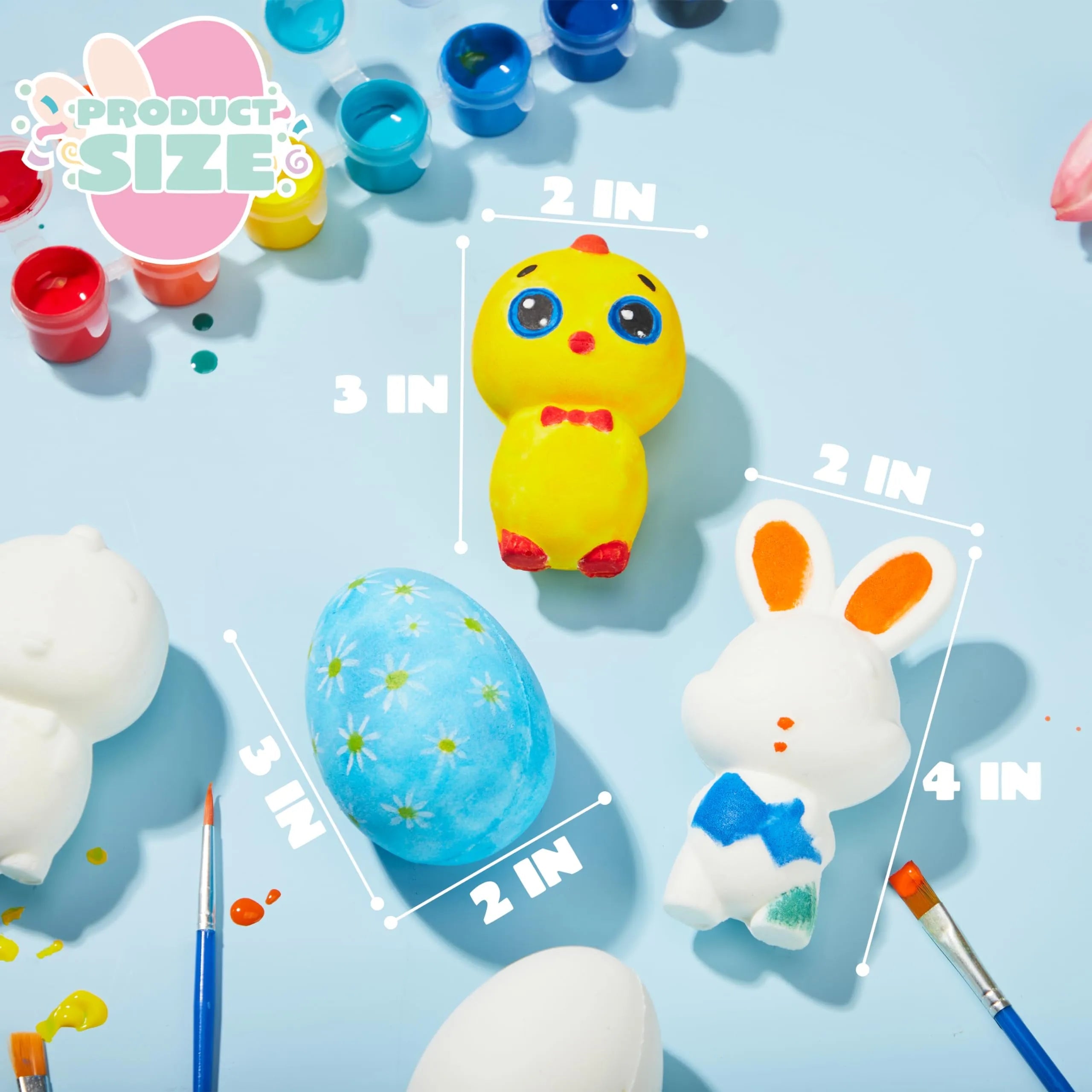 16Pcs Blank Easter Animal Character Squishy Toys
