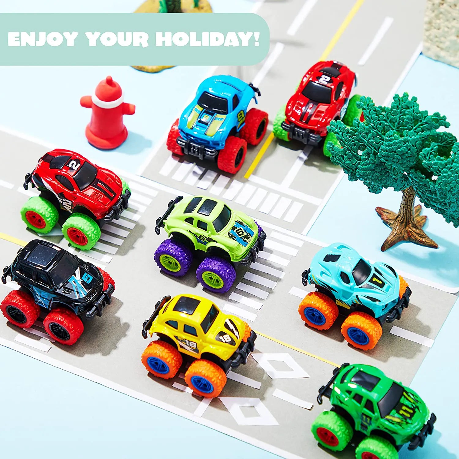 16 Pull Back Cars Prefilled Easter Eggs